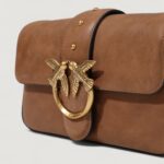 Borsa Pinko LOVE ONE MINI SLOUCHY FL PELLE Marrone - Foto 3