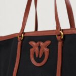 Borsa Pinko MIRANDA SHOPPER CLASSIC CANVAS Nero - Foto 3