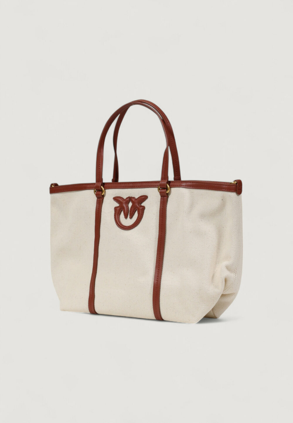 Borsa Pinko MIRANDA SHOPPER CLASSIC CANVAS Panna - Foto 4