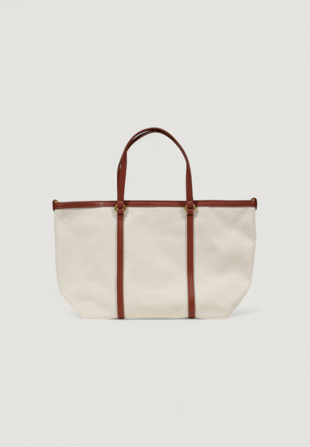 Borsa Pinko MIRANDA SHOPPER CLASSIC CANVAS Panna - Foto 5