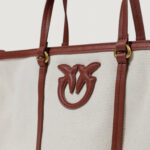 Borsa Pinko MIRANDA SHOPPER CLASSIC CANVAS Panna - Foto 3