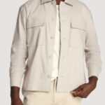 Camicia manica corta Calvin Klein LINEN LYOCELL STRETCH Beige chiaro - Foto 1