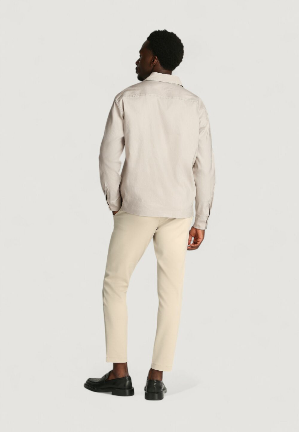 Camicia manica corta Calvin Klein LINEN LYOCELL STRETCH Beige chiaro - Foto 3