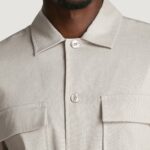 Camicia manica corta Calvin Klein LINEN LYOCELL STRETCH Beige chiaro - Foto 5