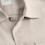 Camicia manica corta Calvin Klein LINEN LYOCELL STRETCH Beige chiaro - Foto 2