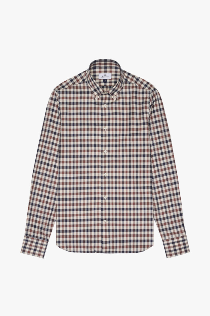 Camicia manica lunga Aquascutum ACTIVE CLUB CHECK SHIRT Beige