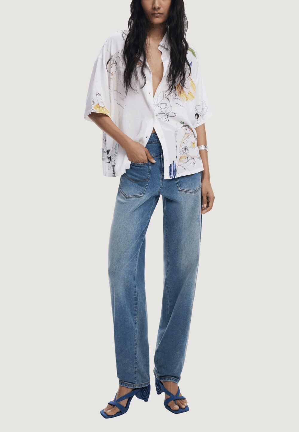 Camicia manica corta Desigual CAM CRAY Bianco - Foto 3