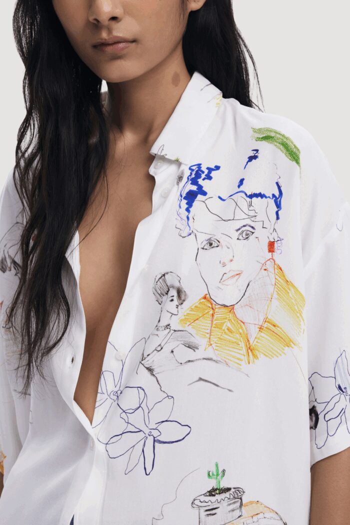 Camicia manica corta Desigual CAM CRAY Bianco – 25WWCWX1