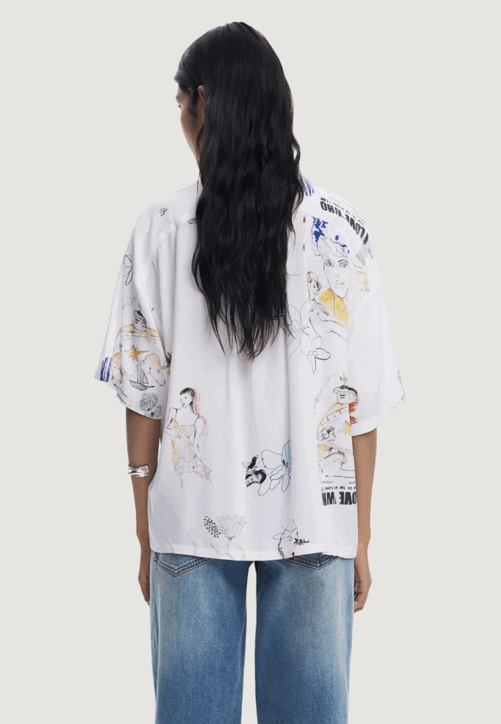 Camicia manica corta Desigual CAM CRAY Bianco - Foto 4