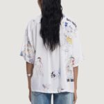 Camicia manica corta Desigual CAM CRAY Bianco - Foto 4