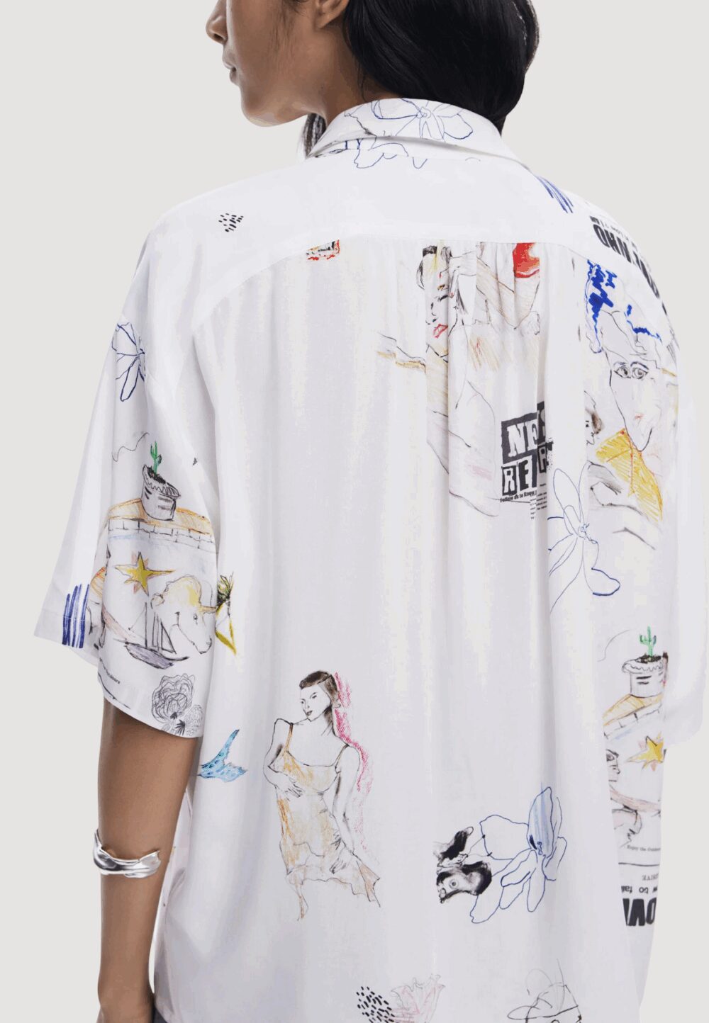 Camicia manica corta Desigual CAM CRAY Bianco - Foto 5