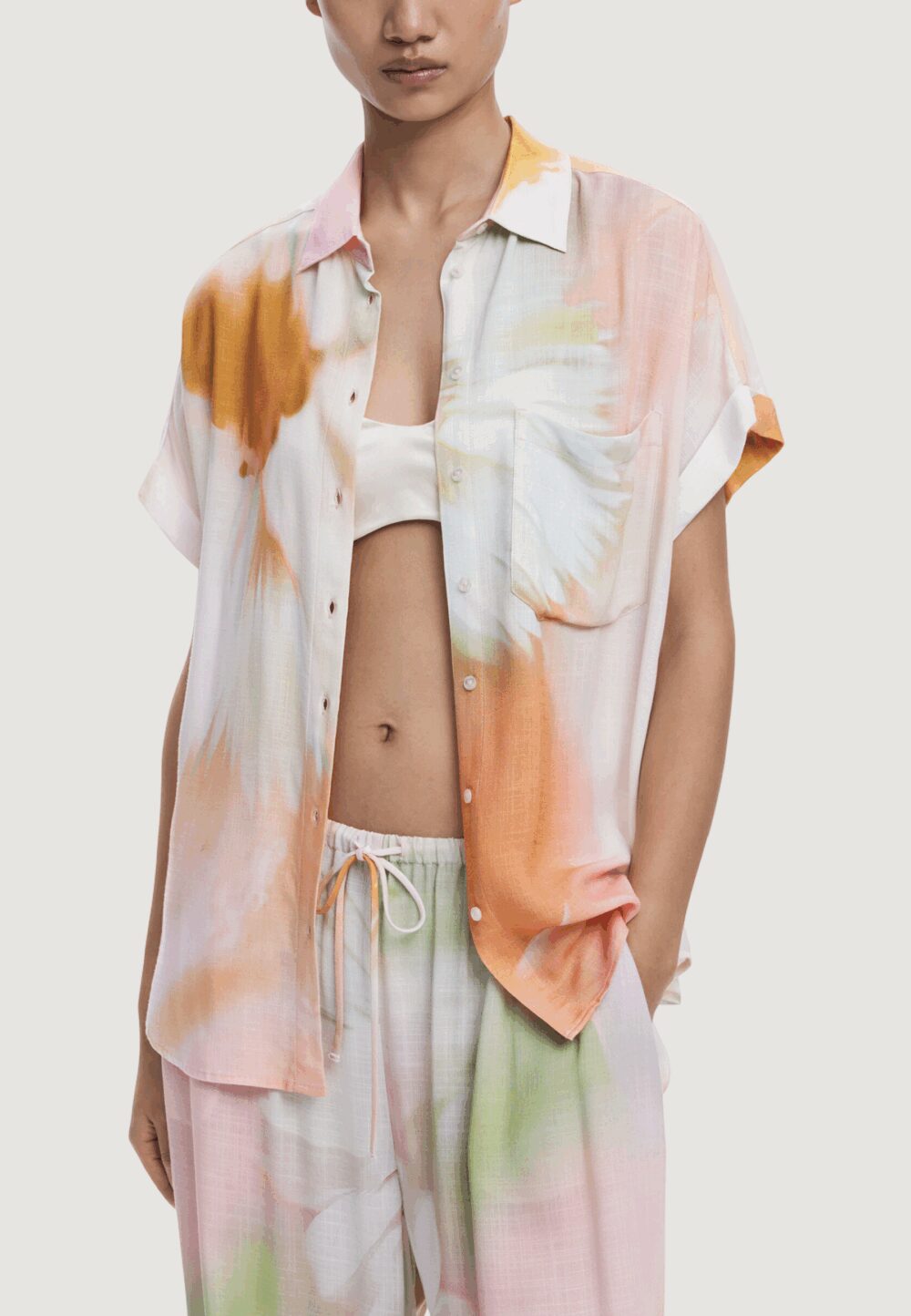 Camicia manica corta Desigual CAM OPAL Rosa - Foto 1