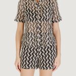 Camicia manica corta Vila Clothes Vilupina O-Neck 2/4 Nero - Foto 1