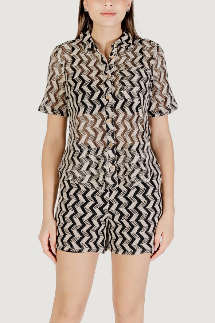 Camicia manica corta Vila Clothes Vilupina O-Neck 2/4 Nero