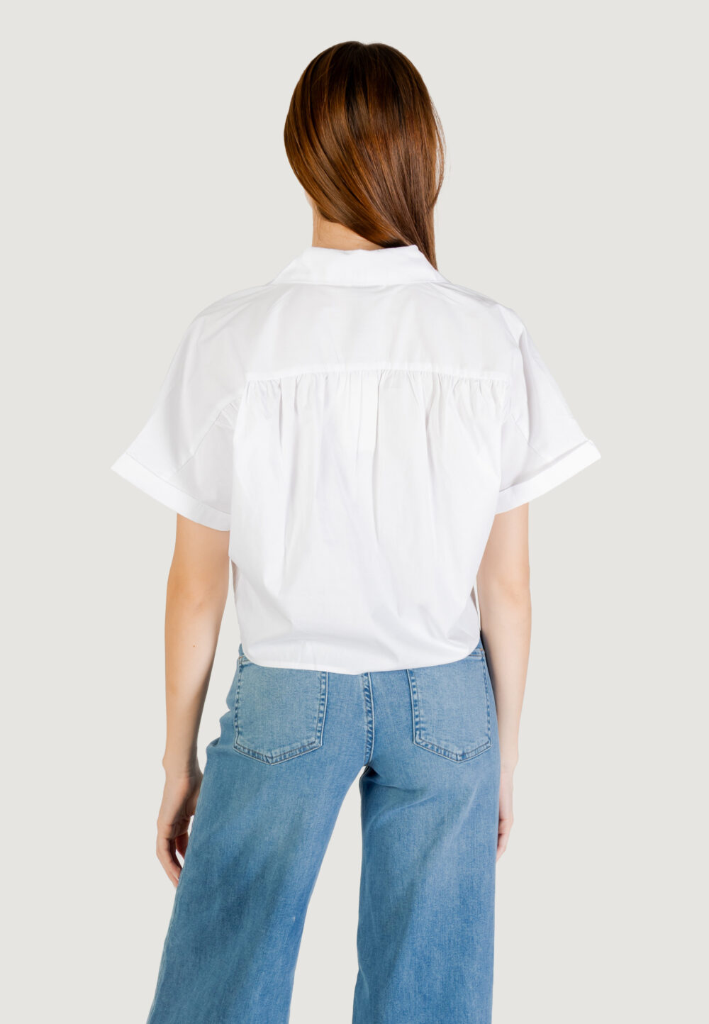 Camicia manica lunga Jacqueline de Yong JDYMIO S/S KNOT SHIRT WVN DIA Bianco - Foto 4