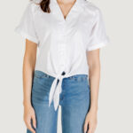 Camicia manica lunga Jacqueline de Yong JDYMIO S/S KNOT SHIRT WVN DIA Bianco - Foto 5