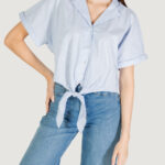 Camicia manica lunga Jacqueline de Yong JDYMIO S/S KNOT SHIRT WVN DIA Celeste - Foto 1