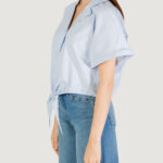 Camicia manica lunga Jacqueline de Yong JDYMIO S/S KNOT SHIRT WVN DIA Celeste - Foto 2