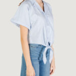 Camicia manica lunga Jacqueline de Yong JDYMIO S/S KNOT SHIRT WVN DIA Celeste - Foto 3