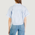 Camicia manica lunga Jacqueline de Yong JDYMIO S/S KNOT SHIRT WVN DIA Celeste - Foto 4