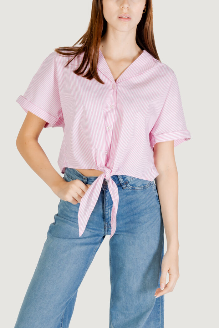 Camicia manica lunga Jacqueline De Yong JDYMIO S/S KNOT SHIRT WVN DIA Rosa – 15367065