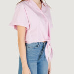 Camicia manica lunga Jacqueline de Yong JDYMIO S/S KNOT SHIRT WVN DIA Rosa - Foto 3
