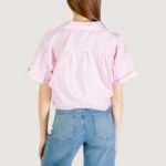 Camicia manica lunga Jacqueline de Yong JDYMIO S/S KNOT SHIRT WVN DIA Rosa - Foto 4