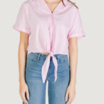 Camicia manica lunga Jacqueline de Yong JDYMIO S/S KNOT SHIRT WVN DIA Rosa - Foto 5