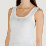 Canotta Guess SL TRIANGLE BLING RIB TANK Bianco - Foto 2