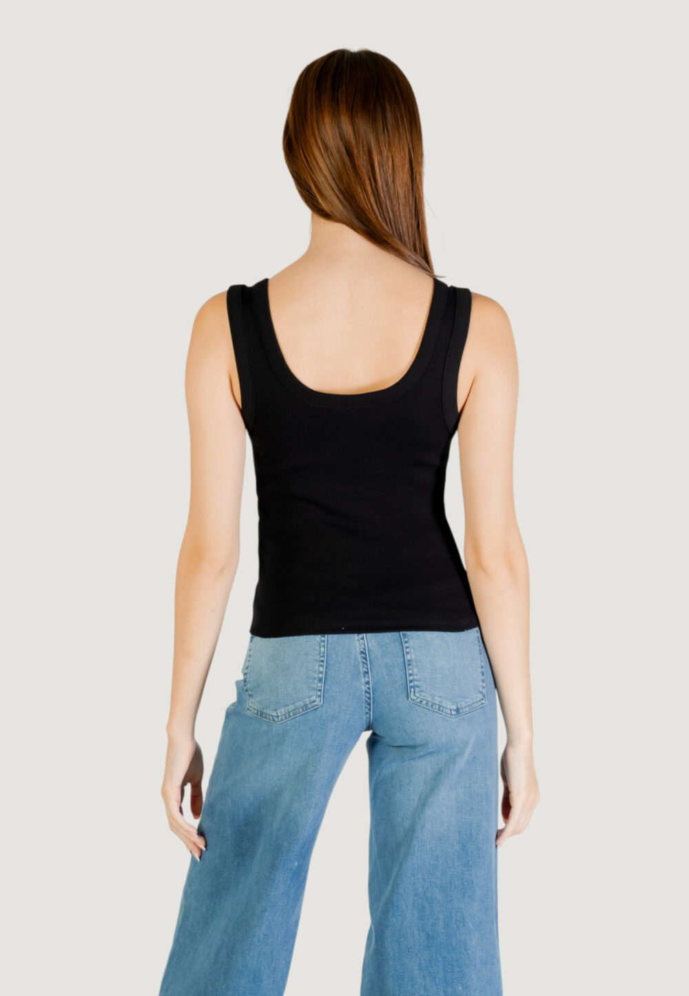 Canotta Guess SL TRIANGLE BLING RIB TANK Nero - Foto 5