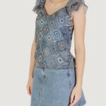 Canotta Only Onlasta Life Capsleeve V-Neck Top Wvn Indigo - Foto 2