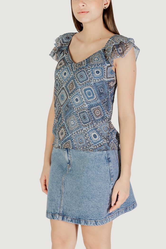Canotta Only Onlasta Life Capsleeve V-Neck Top Wvn Indigo