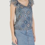 Canotta Only Onlasta Life Capsleeve V-Neck Top Wvn Indigo - Foto 3