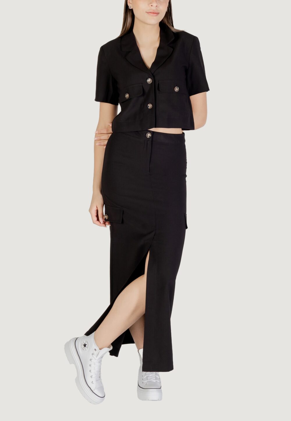 Giacca da completo Jacqueline de Yong Jdyluna S/S Cropped Blazer Tlr Nero - Foto 2