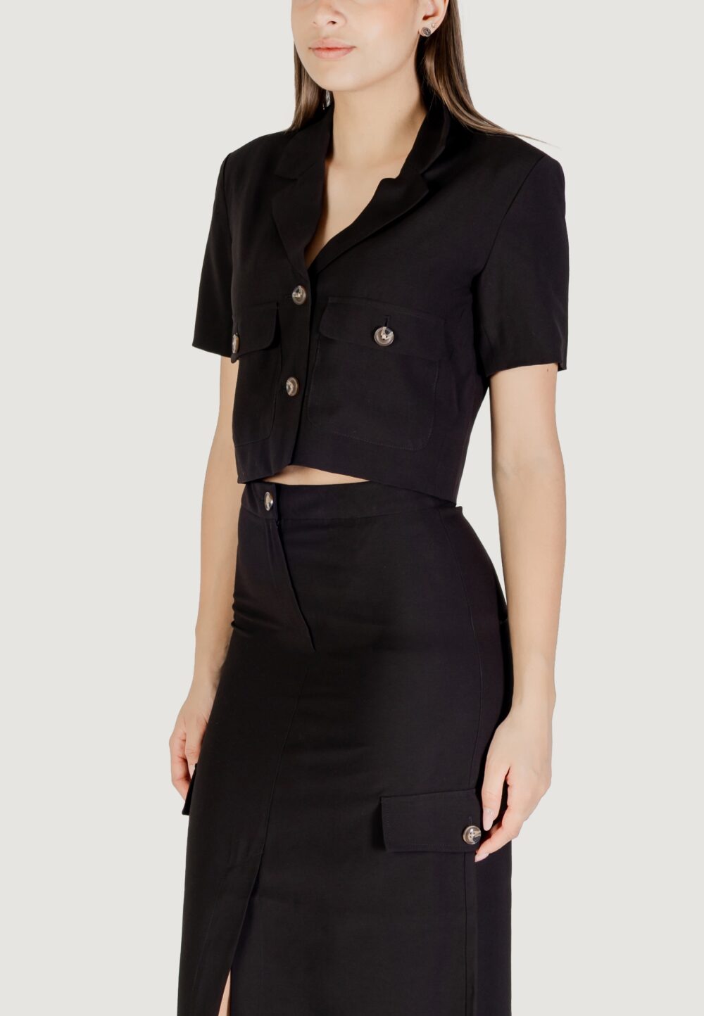 Giacca da completo Jacqueline de Yong Jdyluna S/S Cropped Blazer Tlr Nero - Foto 3