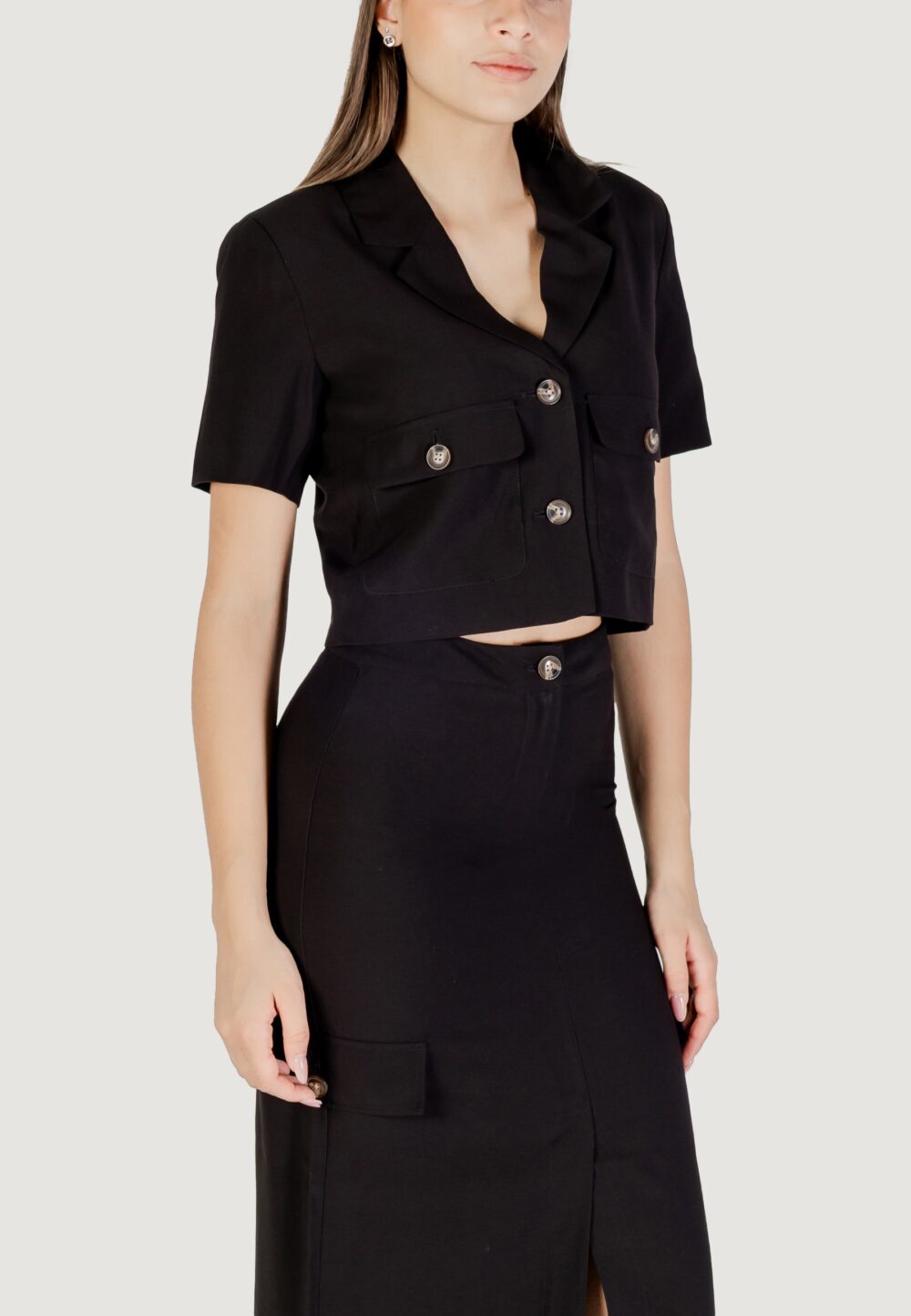 Giacca da completo Jacqueline de Yong Jdyluna S/S Cropped Blazer Tlr Nero - Foto 4