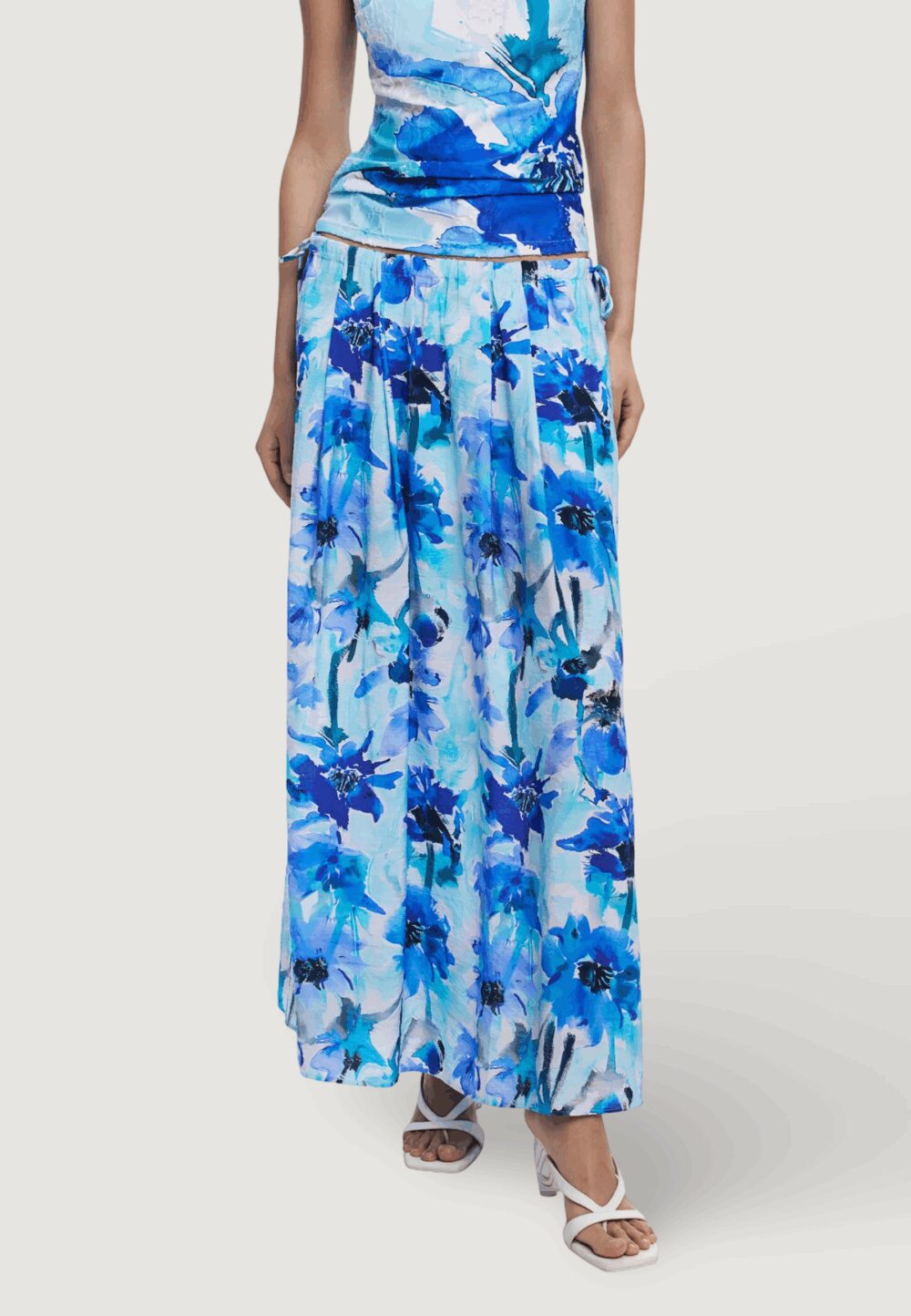 Gonna lunga Desigual SKIRT FIORI Azzurro - Foto 1