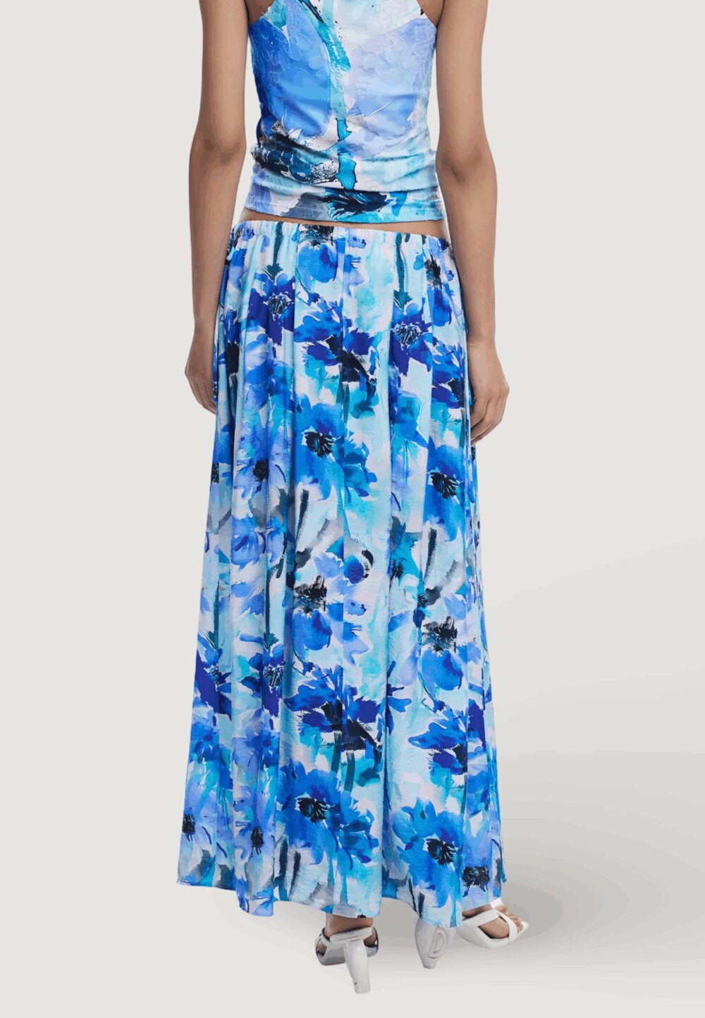 Gonna lunga Desigual SKIRT FIORI Azzurro - Foto 4