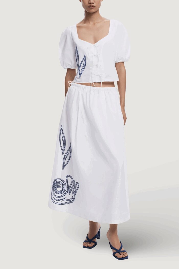 Gonna lunga Desigual SKIRT EMBRO Bianco – 25WWFWX0