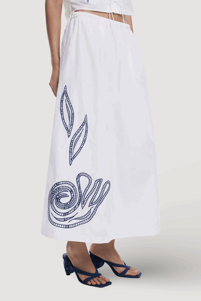 Gonna lunga Desigual SKIRT EMBRO Bianco – 25WWFWX0