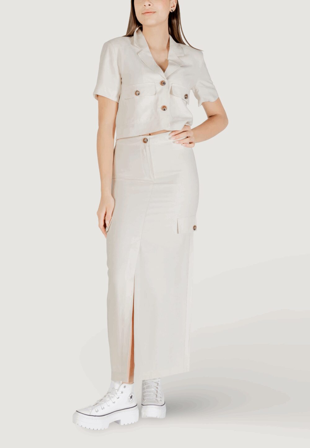 Gonna lunga Jacqueline de Yong Jdyluna Maxi Hw Skirt Tlr Avorio - Foto 2