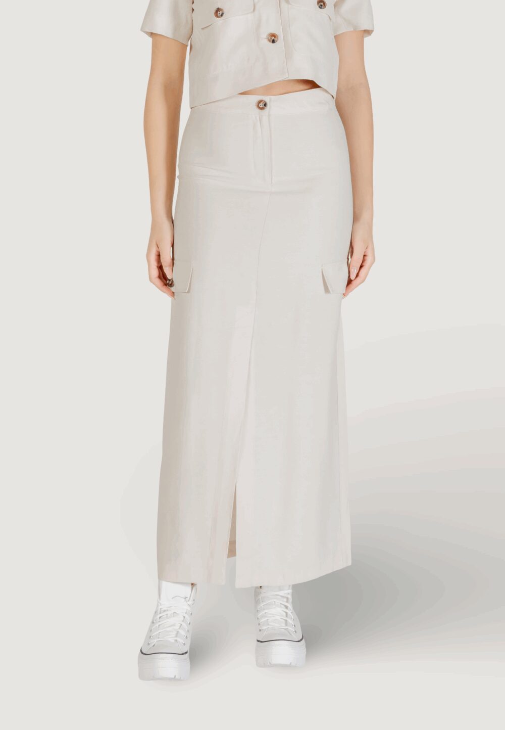 Gonna lunga Jacqueline de Yong Jdyluna Maxi Hw Skirt Tlr Avorio - Foto 1