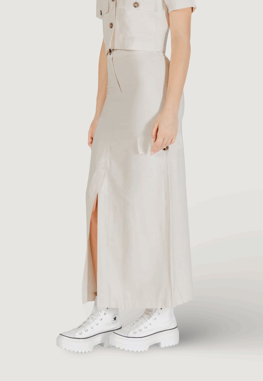 Gonna lunga Jacqueline de Yong Jdyluna Maxi Hw Skirt Tlr Avorio - Foto 3