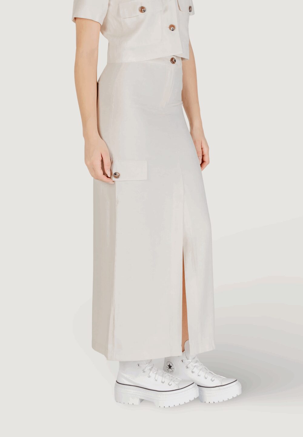 Gonna lunga Jacqueline de Yong Jdyluna Maxi Hw Skirt Tlr Avorio - Foto 4