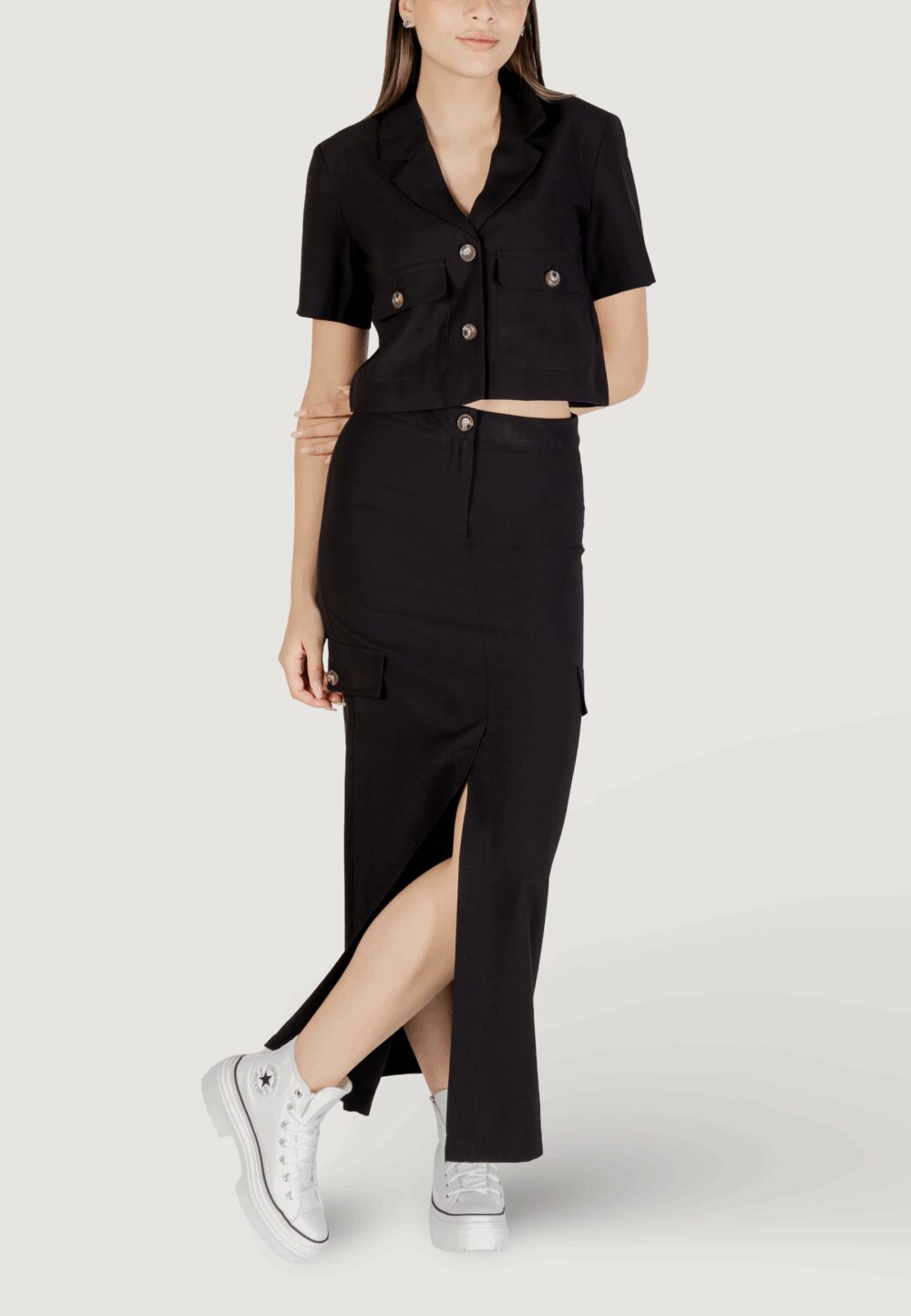 Gonna lunga Jacqueline de Yong Jdyluna Maxi Hw Skirt Tlr Nero - Foto 2