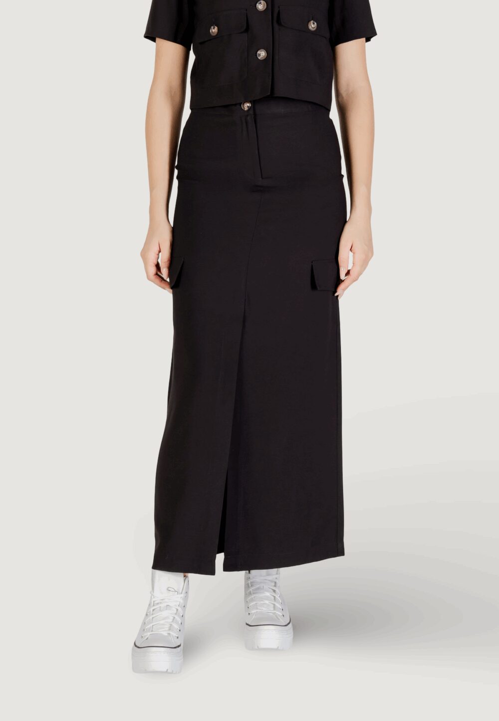 Gonna lunga Jacqueline de Yong Jdyluna Maxi Hw Skirt Tlr Nero - Foto 1
