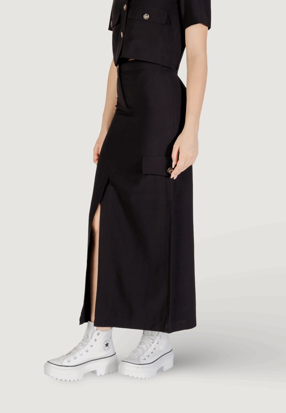 Gonna lunga Jacqueline de Yong Jdyluna Maxi Hw Skirt Tlr Nero - Foto 3