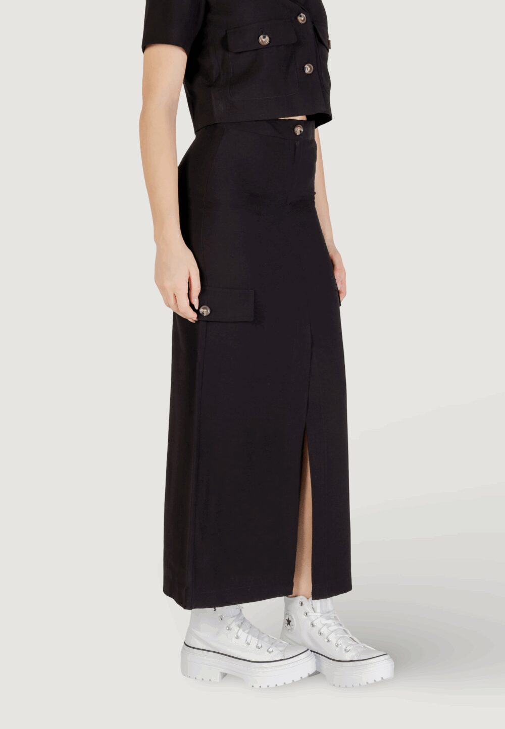 Gonna lunga Jacqueline de Yong Jdyluna Maxi Hw Skirt Tlr Nero - Foto 4