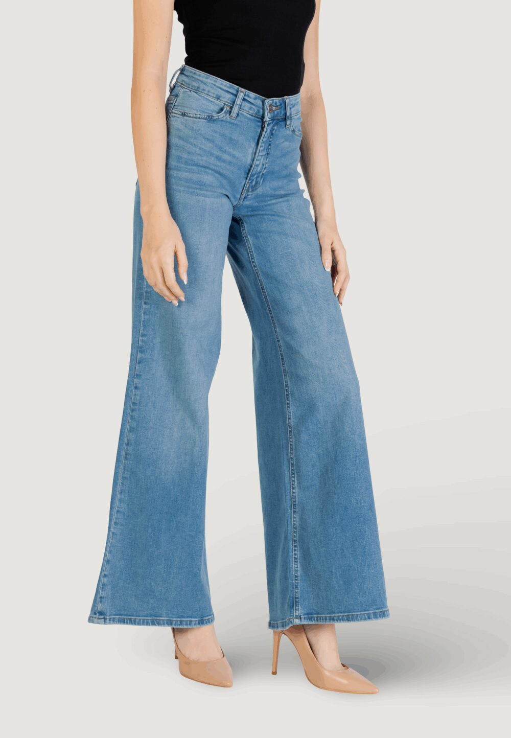 Jeans bootcut ICHI IHTWIGGY WIDE Denim chiaro - Foto 3