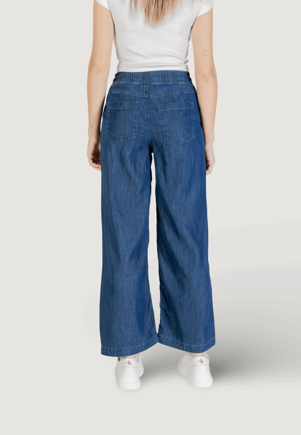 Jeans mom Street One STYLE-WIDE LEG HW Blue Denim Scuro - Foto 4